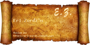 Erl Zorán névjegykártya